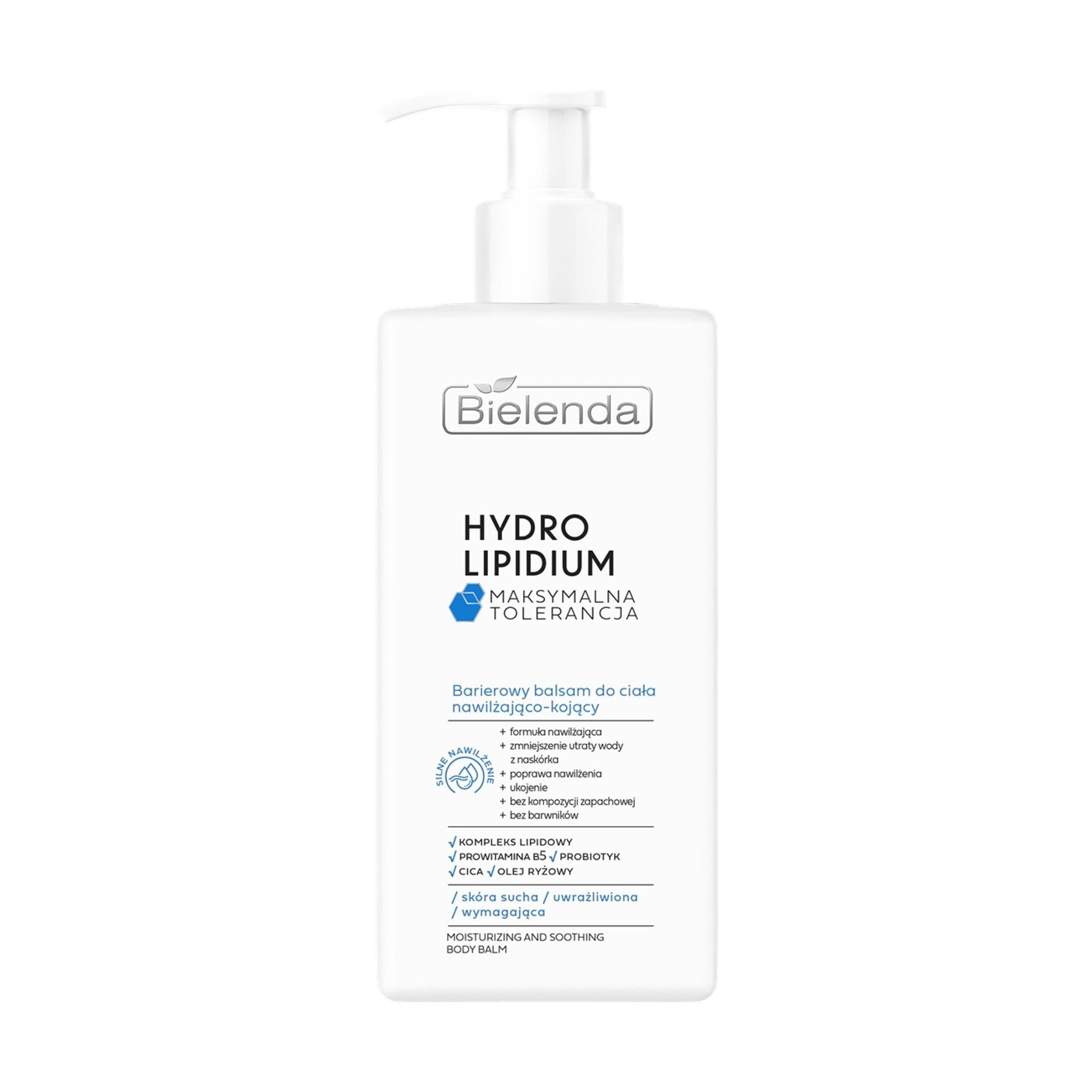 Зволожувальний та заспокійливий бар'єрний лосьйон для тіла Bielenda Hydro Lipidium Moisturizing And Soothing Body Balm, 300 мл